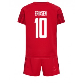 Denmark Christian Eriksen #10 Replica Home Stadium Kit for Kids World Cup 2022 Short Sleeve (+ pants)